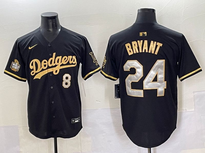 Men 2025 Los Angeles Dodgers #24 Bryant Black gold Nike MLB Jersey style 7074->los angeles dodgers->MLB Jersey